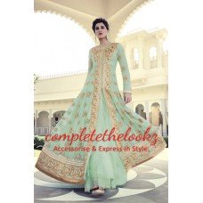 7318 Teal Green Nargis Fakhri Wedding Wear Dress (original)